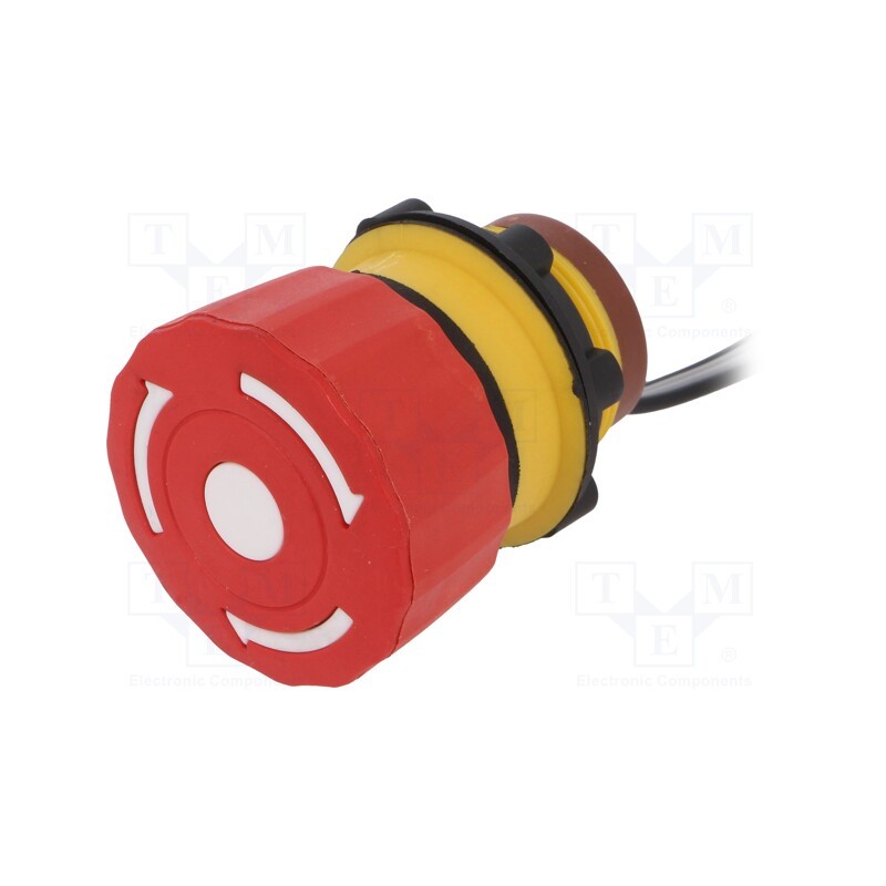 1 pcs x ONPOW - LAS1-A22Y-11TSB/L - Switch: emergency stop, 22mm, Stabl.pos: 2, NC + NO, red, IP65