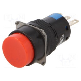 1 pcs x C&K - PLP16C1RD3SE6 - Switch: push-button, Pos: 2, 5A/250VAC, ON-ON, IP65, green, 18x18mm