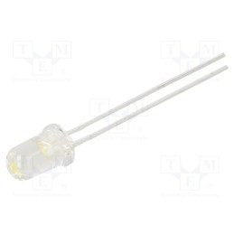 1 pcs x LUCKYLIGHT - 504WC2E-W5-3PC - LED, 5mm, white neutral, 23000mcd, 15°, Front: convex, 2.6÷3.4V