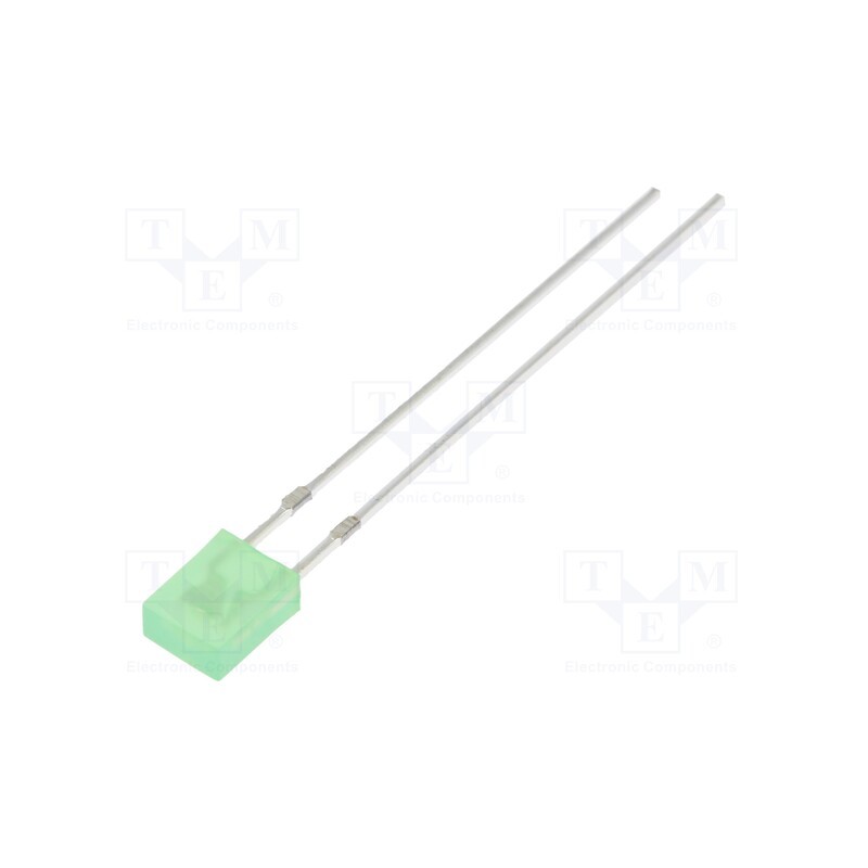 1 pcs x OPTOSUPPLY - OSG5TA7YA4B - LED, rectangular, 2x4x5mm, green, 520÷530mcd, 100°, Front: flat