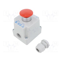 1 pcs x SPAMEL - ST22K1\04-1 - Control station, ST22, No.of butt: 1, mushroom, IP65, plastic, NC