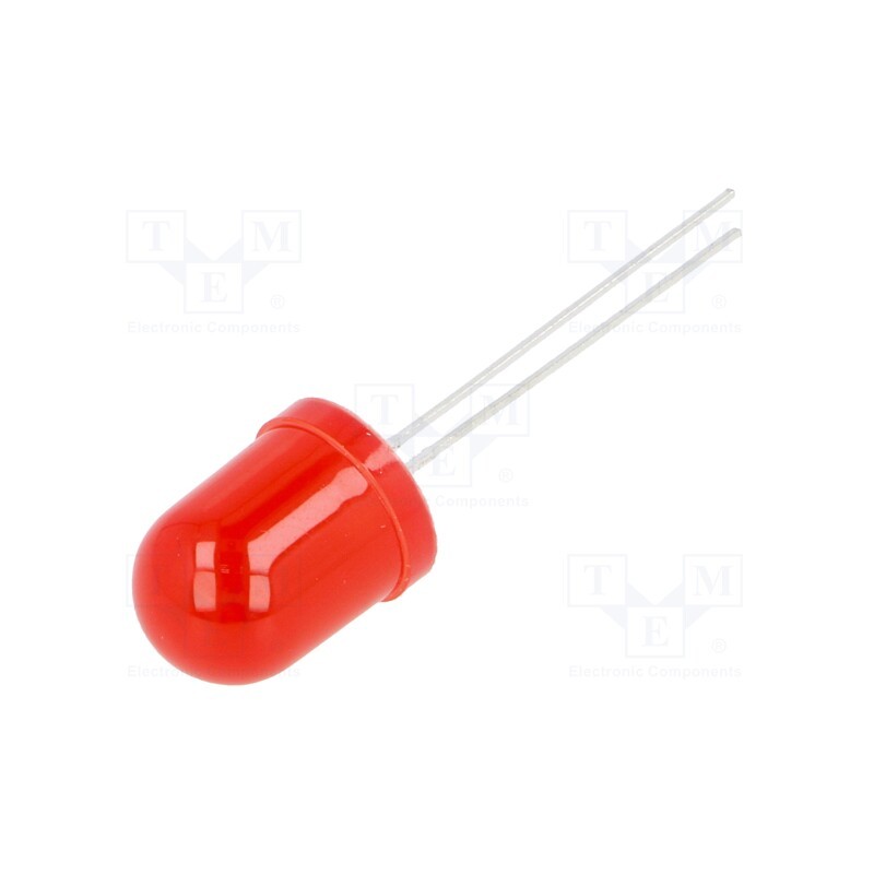 1 pcs x LUCKYLIGHT - LL-1003VD2D-V1-2B - LED, 10mm, red, 45÷90mcd, 60°, Front: convex, 1.6÷2.6V, No.of term: 2