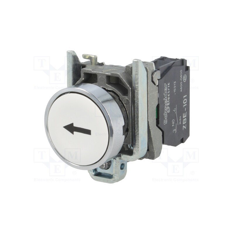 1 pcs x SCHNEIDER ELECTRIC - XB4BA3341 - Switch: push-button, 22mm, NO, flat, white, Ø22mm, Harmony XB4