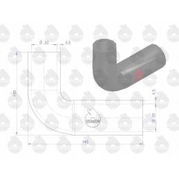 MF3 water pump flexible hose, original Ursus