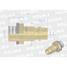 Pneumatic quick connector p26 nw7 2 plug 1 4