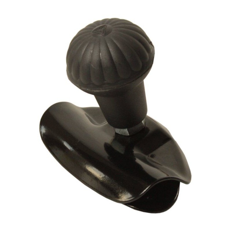 Steering knob, straight, black, universal mushroom head