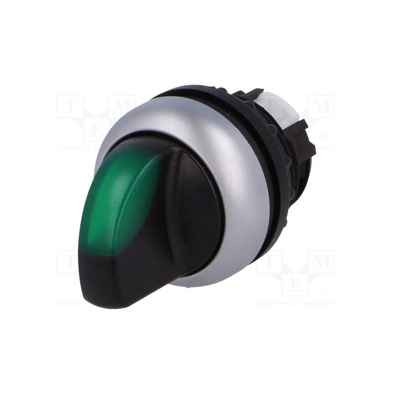 1 pcs x EATON ELECTRIC - M22-WRLK3-G - Switch: rotary, 22mm, Stabl.pos: 3, green, M22-FLED,M22-LED, IP67