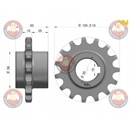 Hardened chain wheel with 15 3 4 diameter 35 bison