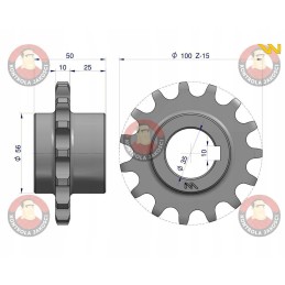 Hardened chain wheel with 15 3 4 diameter 35 bison