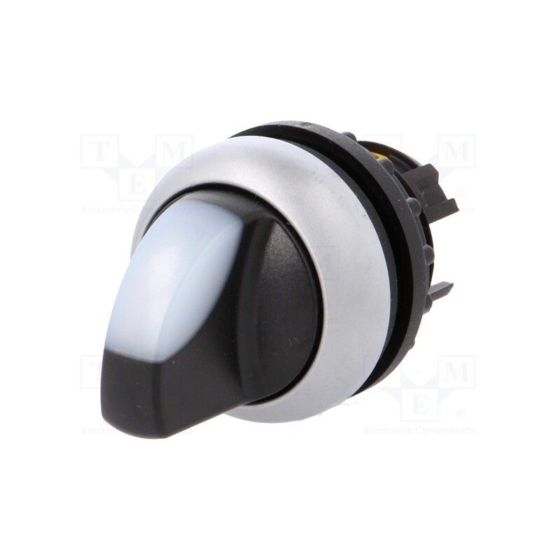 1 pcs x EATON ELECTRIC - M22-WLK3-W - Switch: rotary, 22mm, Stabl.pos: 1, white, M22-FLED,M22-LED, IP67