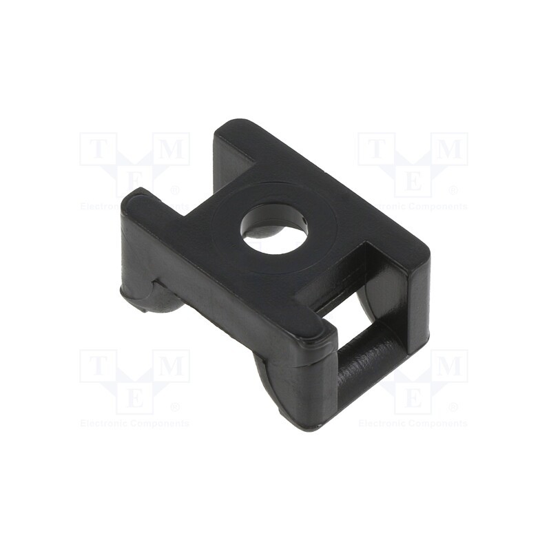 100 pcs x HELLERMANNTYTON - 151-24600 - Holder, screw, UL94V-2, black, Tie width: 6mm, Ht: 9mm, L: 18mm