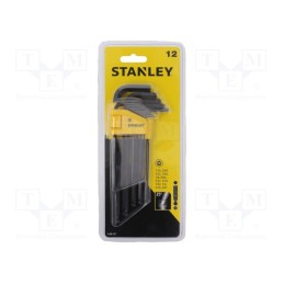 1 set x STANLEY - 0-69-257 - Wrenches set, hex key, Plating: black finish, 12pcs.