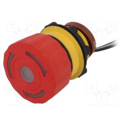 1 pcs x ONPOW - LAS1-A22Y-01TSB/L/R AC/DC 24V - Switch: emergency stop, 22mm, Stabl.pos: 2, NC, red, LED, 24V, IP65