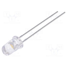 1 pcs x LUCKYLIGHT - LL-504WC2V-W6-3PD - LED, 5mm, white warm, 5000÷8500mcd, 30°, Front: convex, 2.6÷3.6V