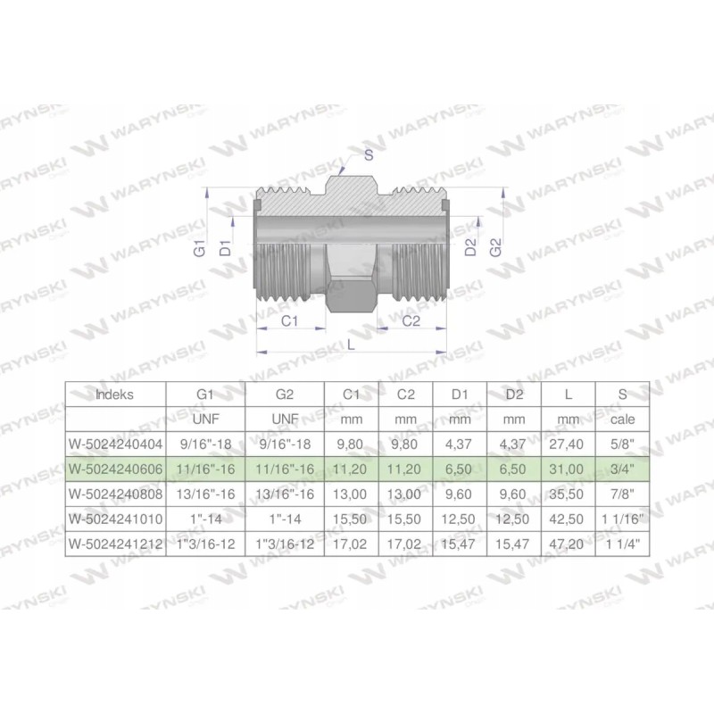 Inch hydraulic connector bb 11 16 orfs u