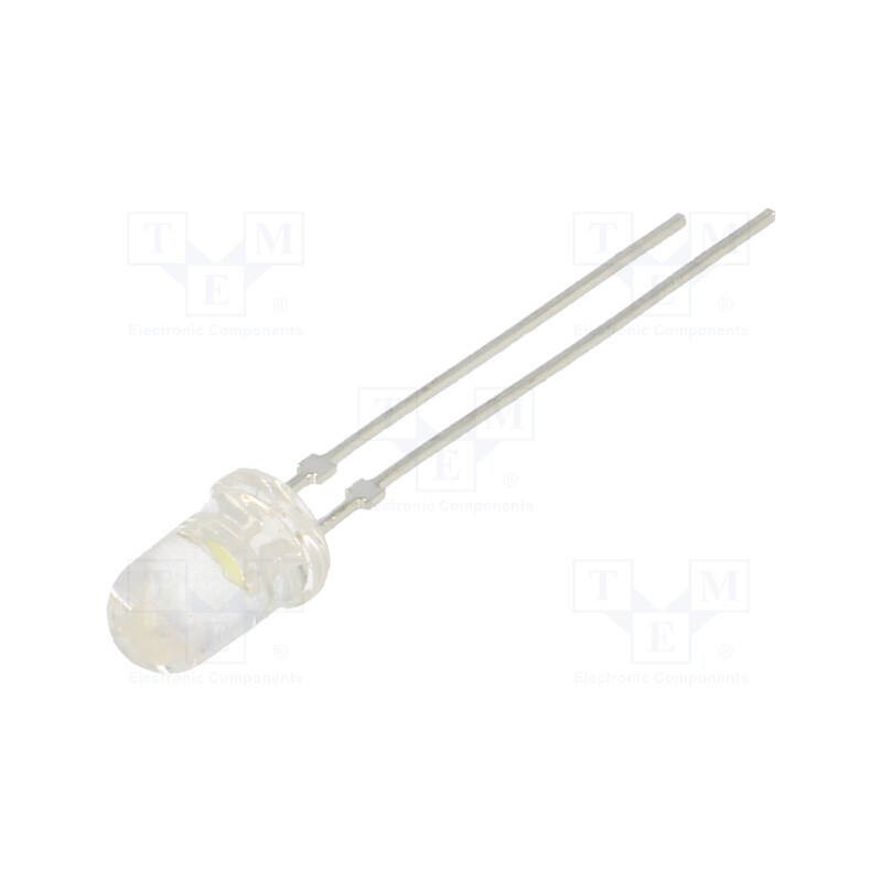 1 pcs x LUCKYLIGHT - LL-504WC2E-W2-2DC-T - LED, 5mm, white cold, 12000÷18000mcd, 22°, Front: convex, 2.8÷4V