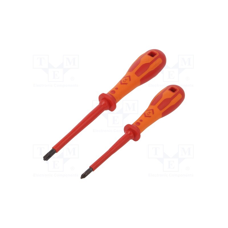1 set x C.K - T49146 - Kit: screwdrivers, insulated, 1kVAC, Pozidriv®, Size: PZ1,PZ2