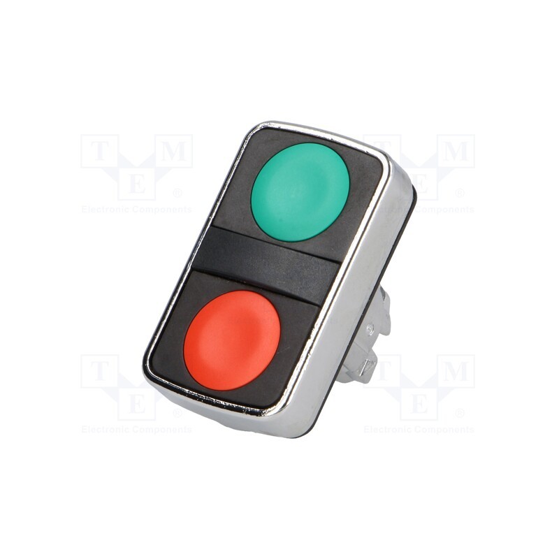 1 pcs x SCHNEIDER ELECTRIC - ZB4BA7340 - Switch: double, 22mm, Stabl.pos: 1, green/red, none, IP66, flat
