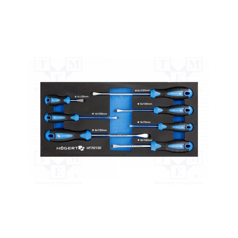 1 set x Hu00d6GERT TECHNIK - HT7G132 - Kit: screwdrivers, in a foam tray, 7pcs.