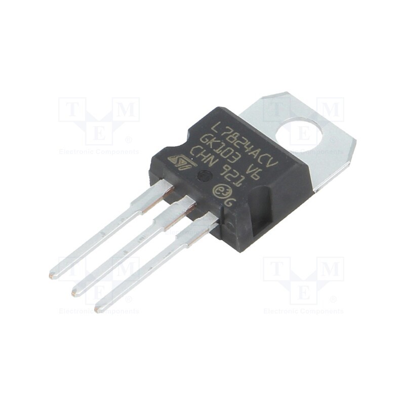 3 pcs x STMicroelectronics - L7824ACV - IC: voltage regulator, linear,fixed, 24V, 1.5A, TO220AB, THT,