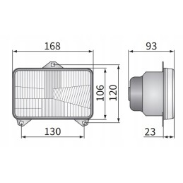 Optical element type h4 168x106 low beam road