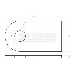 Actuator eye for welding, 30mm hydrolider hole