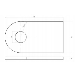 Actuator cylinder eye for welding, 30mm hole