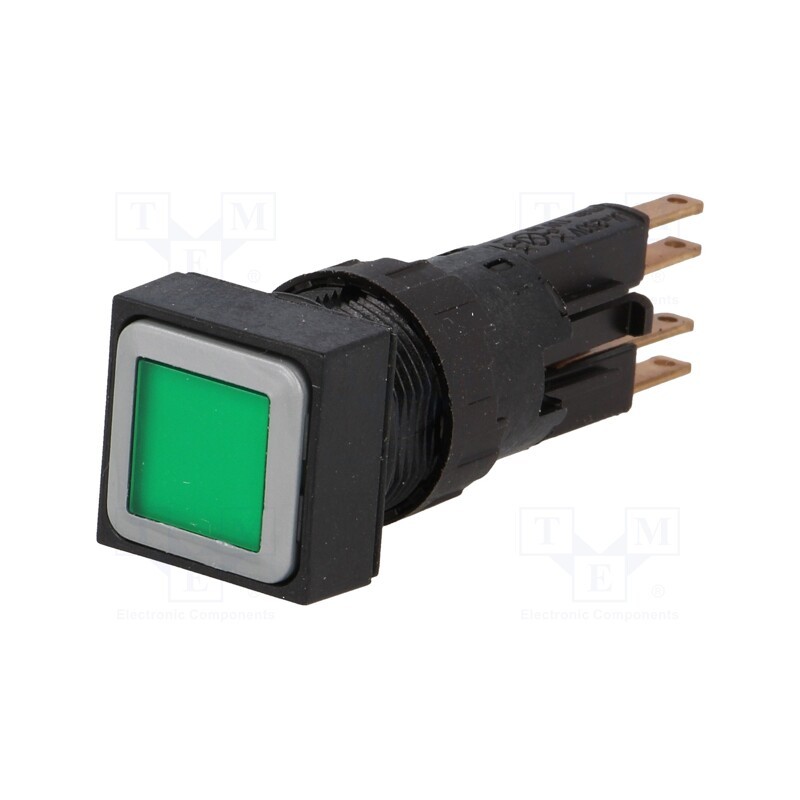 1 pcs x EATON ELECTRIC - Q18LT-GN/WB - Switch: push-button, 16mm, Stabl.pos: 1, green, filament lamp