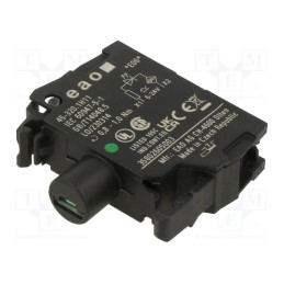 1 pcs x EAO - 45-320.1H11 - Illuminating unit, 22mm, 45, front fixing, 6÷24VAC, green, 6÷24VDC
