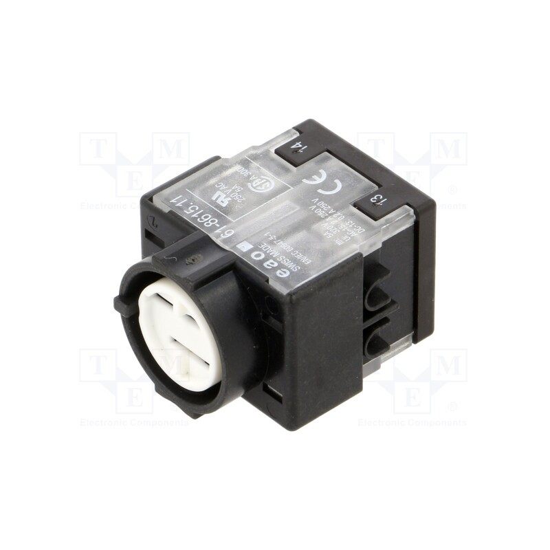 1 pcs x EAO - 61-8615.11 - Contact block, 61, -25÷55°C, Leads: connectors, Contacts: NO, 5A