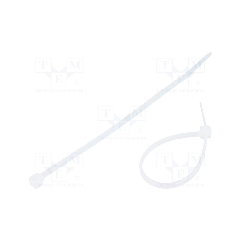 100 pcs x FIX&FASTEN - FIX-S-2.5X100/N - Cable tie, L: 100mm, W: 2.5mm, polyamide, 80N, natural, Ømax: 21mm