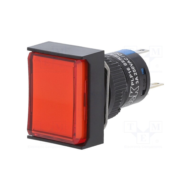 1 pcs x C&K - PLP1624TA3SA6 - Switch: push-button, Pos: 2, 5A/250VAC, ON-(ON), IP65, Illumin: LED