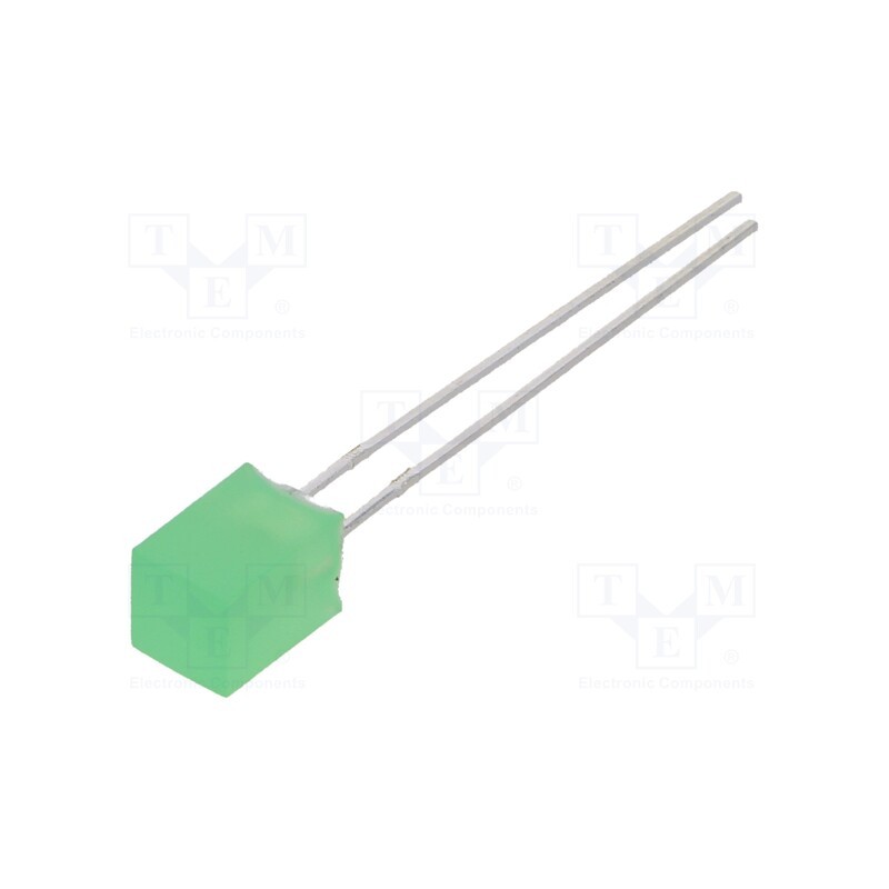 1 pcs x LUCKYLIGHT - LL-553GD1E-1A - LED, square, 5x5mm, green, 10÷15mcd, 146°, Front: flat, 20mA
