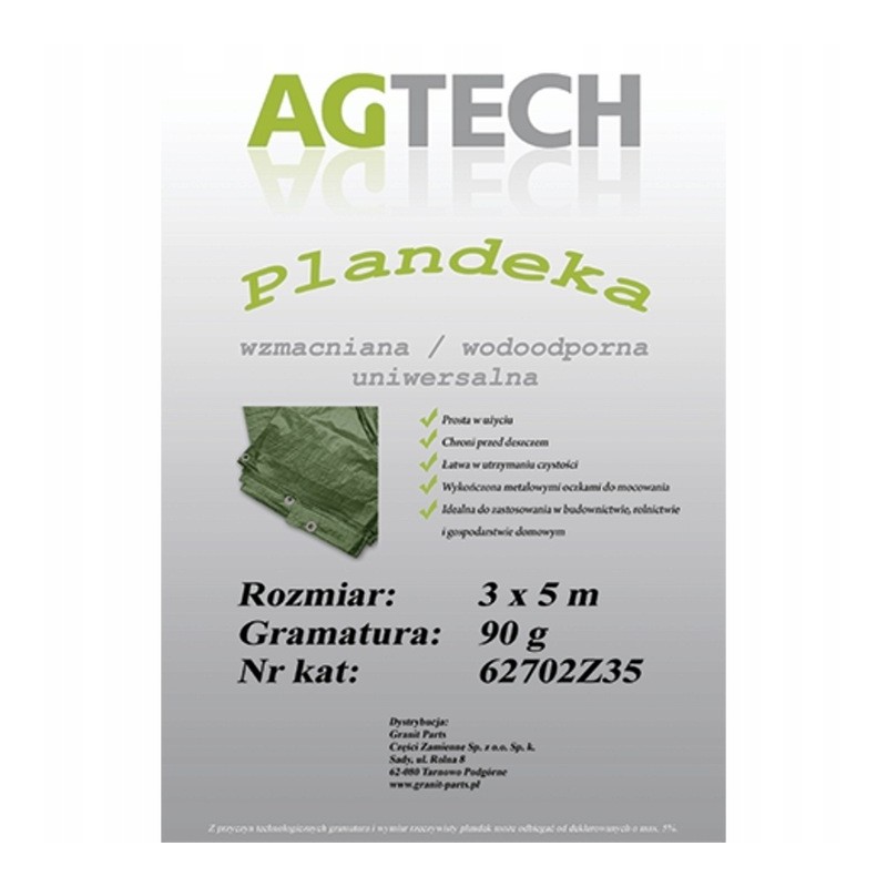 Green reinforced tarpaulin 3 x 5 m