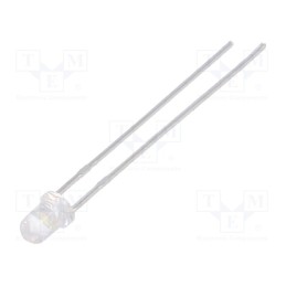 1 pcs x LUCKYLIGHT - LL-304WC2E-W2-2AE - LED, 3mm, white cold, 1600÷2500mcd, 40°, Front: convex, 3.5÷4V