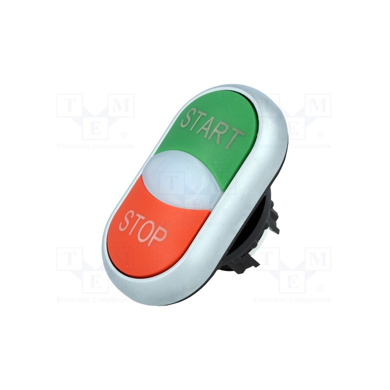 1 pcs x EATON ELECTRIC - M22-DDL-GR-GB1/GB0 - Switch: double, 22mm, Stabl.pos: 1, green/red, M22-FLED,M22-LED