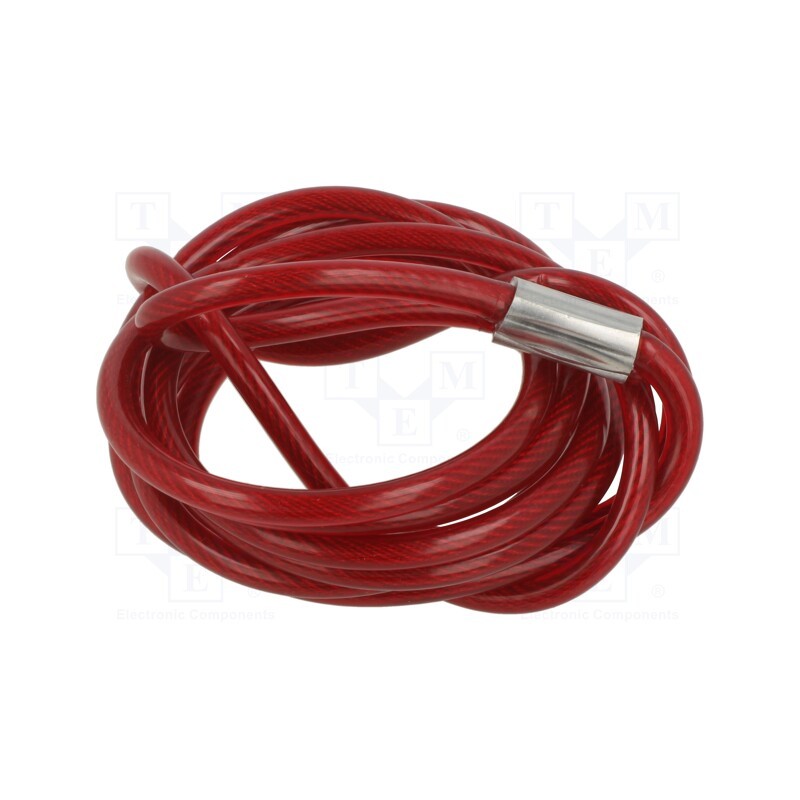 1 pcs x PANDUIT - PSL-MLDC - Rope, L: 1.8m, steel, red, Plating: vinyl