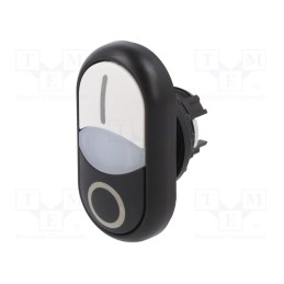 1 pcs x EATON ELECTRIC - M22S-DDL-WS-X1/X0 - Switch: double, 22mm, Stabl.pos: 1, white/black, M22-FLED,M22-LED