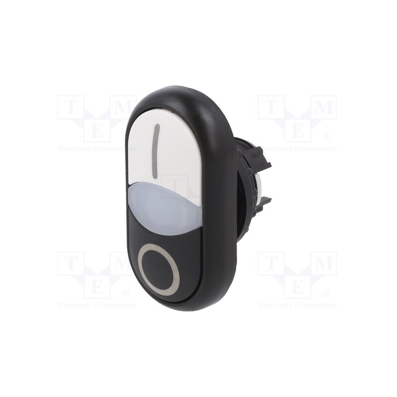 1 pcs x EATON ELECTRIC - M22S-DDL-WS-X1/X0 - Switch: double, 22mm, Stabl.pos: 1, white/black, M22-FLED,M22-LED