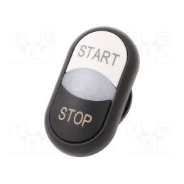 1 pcs x EATON ELECTRIC - M22S-DDL-WS-GB1/GB0 - Switch: double, 22mm, Stabl.pos: 1, white/black, M22-FLED,M22-LED