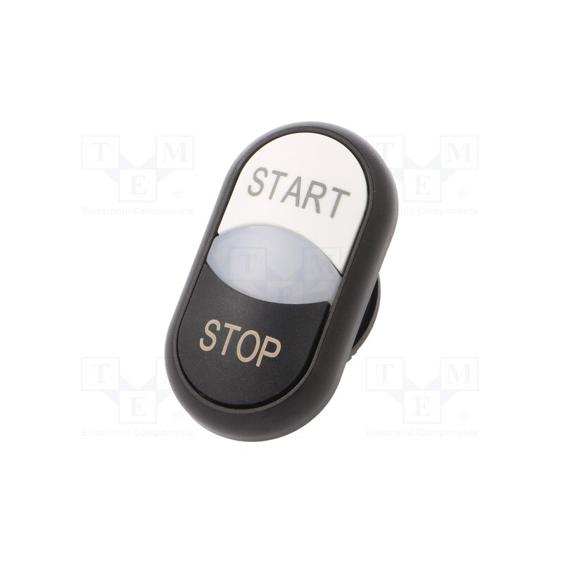 1 pcs x EATON ELECTRIC - M22S-DDL-WS-GB1/GB0 - Switch: double, 22mm, Stabl.pos: 1, white/black, M22-FLED,M22-LED