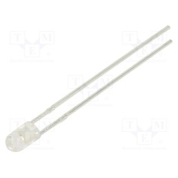 1 pcs x LUCKYLIGHT - 304BC2J-B4-2BD - LED, 3mm, blue, 5000mcd, 25°, Front: convex, 1.6÷2.4V, No.of term: 2