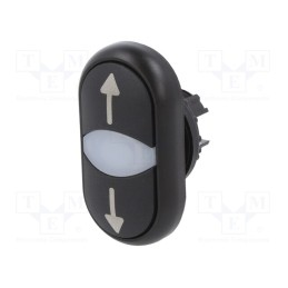1 pcs x EATON ELECTRIC - M22S-DDL-S-X7/X7 - Switch: double, 22mm, Stabl.pos: 1, black, M22-FLED,M22-LED, IP66