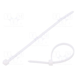 100 pcs x HELLERMANNTYTON - 111-91819 - Cable tie, L: 100mm, W: 2.45mm, polyamide, 80N, white, Ømax: 22mm