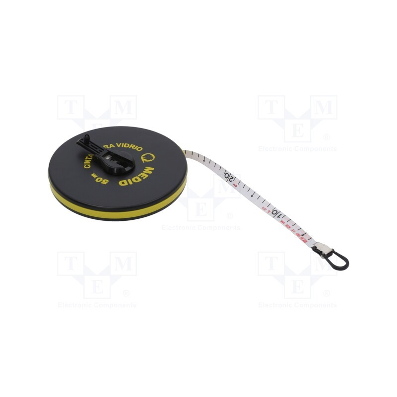 1 pcs x MEDID - 121050GF - Measuring tape, L: 50m, Width: 15mm, Enclos.mat: ABS, measure