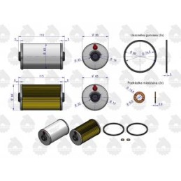Set of fuel filter inserts c 330 c 360 original
