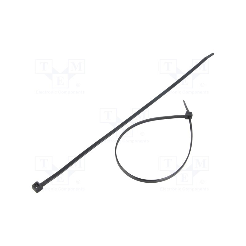 100 pcs x FIX&FASTEN - FIX-S-4.8X300T/BK - Cable tie, L: 300mm, W: 4.8mm, polyamide, 333N, black, Ømax: 83mm