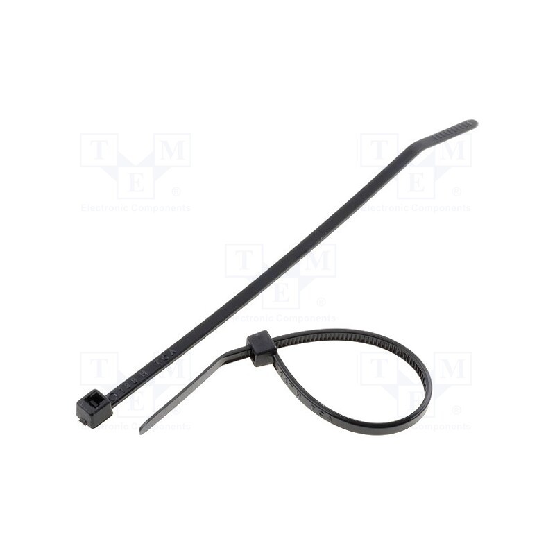 100 pcs x HELLERMANNTYTON - 111-01950 - Cable tie, L: 100mm, W: 2.5mm, polyamide, 80N, black, Ømax: 22mm, T