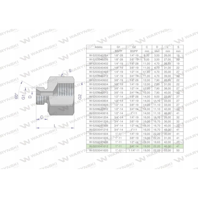Hydraulic differential sleeve inch AB 1 thread