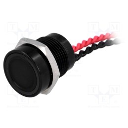 1 pcs x ONPOW - PS165P10YBK1R12V - Switch: piezoelectric, Pos: 2, SPST-NO, 0.2A/24VAC, 0.2A/24VDC